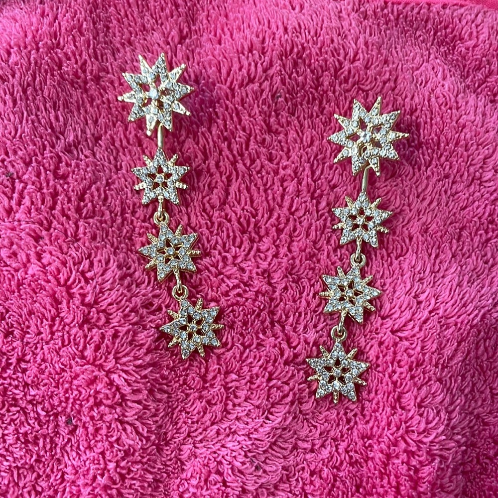 Christmasy gold and silver shiny earrings